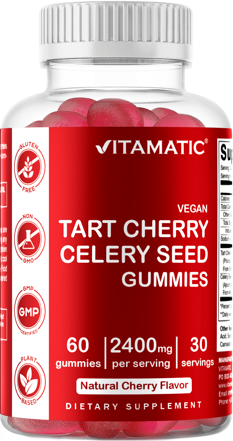 Vitamatic Tart Cherry with Celery Seed Gummies 2400 mg Serving
