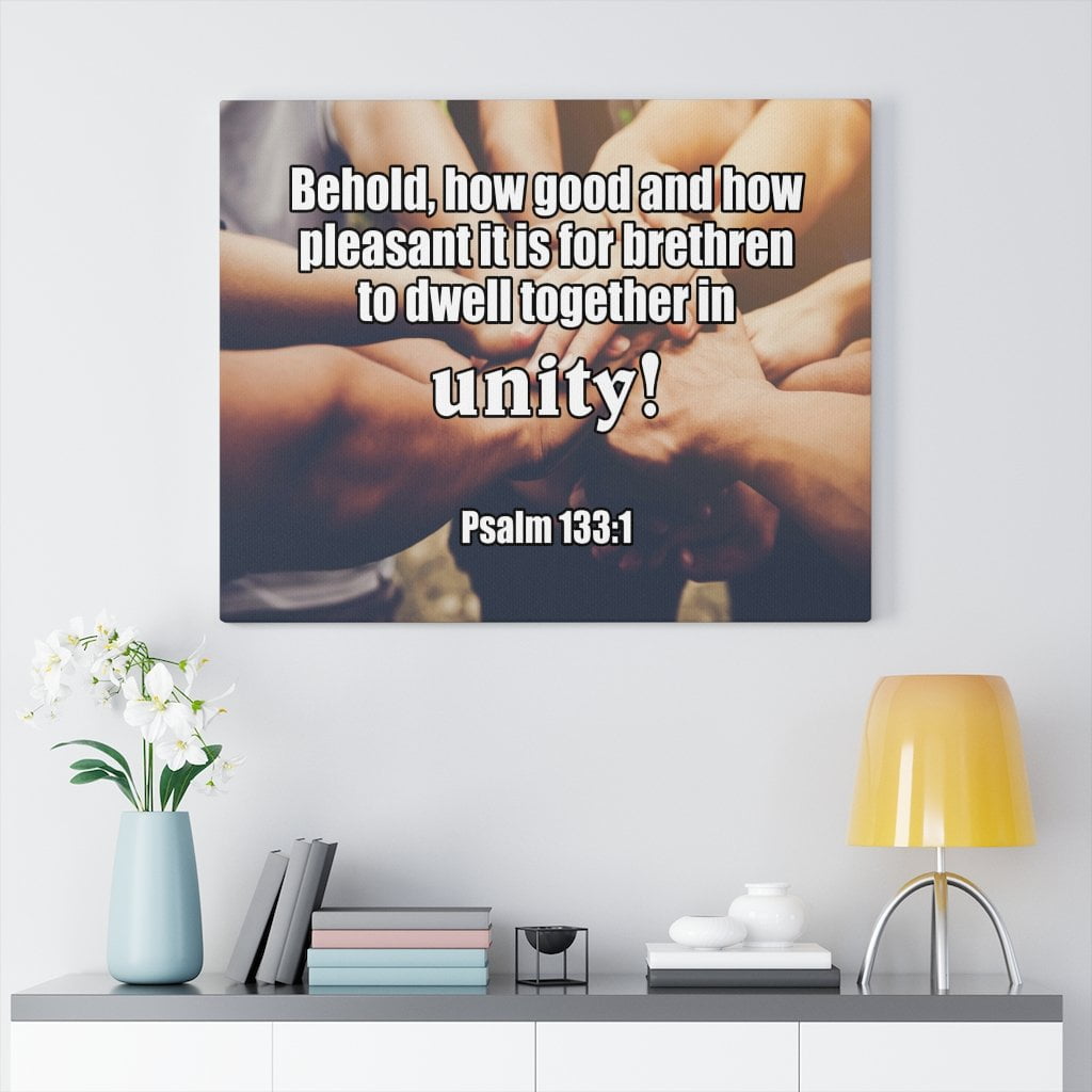Scripture Canvas Unity Psalm 133:1 Christian Wall Art Bible Verse 