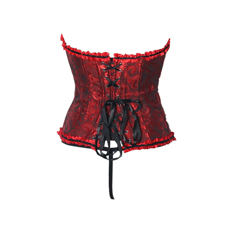 Red Corset Detail Lace Body, Lingerie