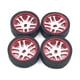 thumbnail image 3 of Vogacara 4 Uds 1/28 neumático de carreras de Control remoto reemplazo de Metal pieza de neumáticos modificados suministros de repuesto para Kits de construcción modelo rojo, 3 of 6