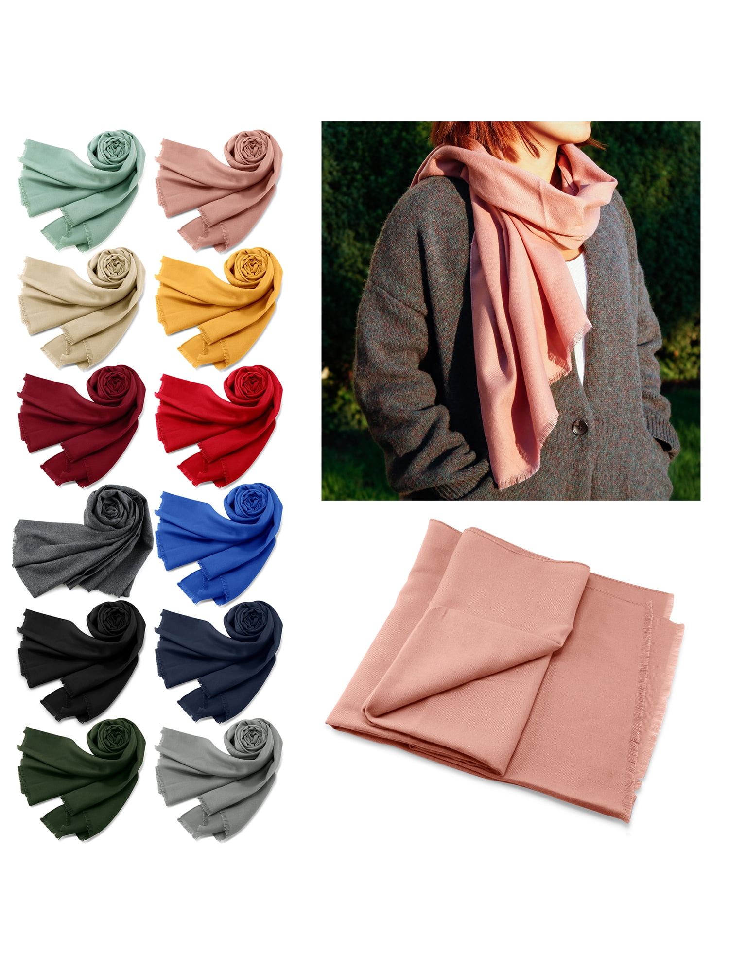 Women Large Scarf Soft Cashmere Feel Pashmina warm Shawls Wraps Winter