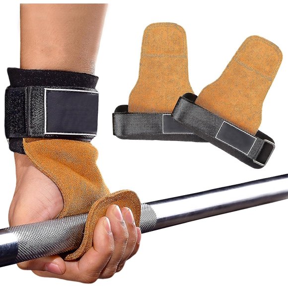 Leather Lifting Straps Padded Weight Lifting Straps Fast Grip Power Pulling Aids Strength Training Lifting Grips Hand Straps Heavy Duty Deadlift Strap