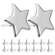 ONAPARTER 100 Pcs Five-pointed Star Spikes Nail Decorative Brads Craft Metal Paper Fasteners for Crafts Child Silver