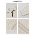 thumbnail image 5 of Womens Quarter Zip Pullover Sweaters Casual Collared V Neck Color Block Long Sleeve Loose Knit Fall Sweater White M, 5 of 6