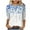 Multicolor, variant on 3/4 Sleeve Tops for Women Summer Sale Fashion Women's Casual Print Round Neck 3/4 Sleeve T-Shirt Blouse