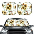 thumbnail image 2 of Balery Sunflowers Leaves And Birds Sun Shield 2 Pack For Car Front Windows Foldable Sun Visor Protector Blocks Max Uv Rays And Keeps Your Vehicle Cool For Most Sedans Suv Truck, 2 of 7
