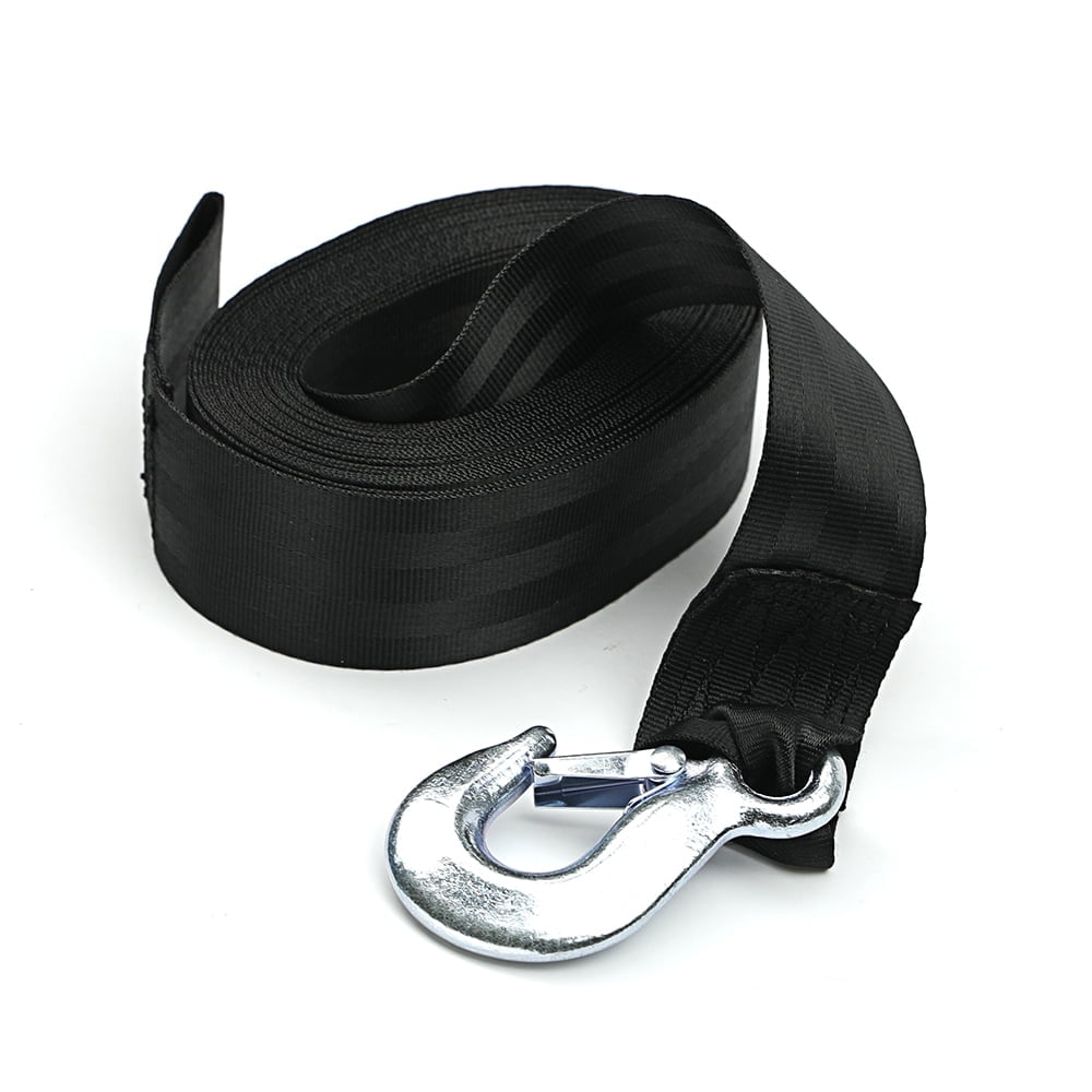 Seamander Boat Winch Strap with Hook and Safety Latch - Loop End - 2" x 20' -5,000lbs