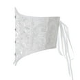 thumbnail image 6 of Fiaer Corset Womens Brocade Underbust Boned Bustier Waist Jacquard Cincher for Halloween Christmas Party White XS, 6 of 7