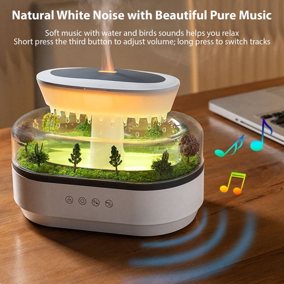 TOMSHOME Rain Humidifier for Bedroom, 400ml Diffuser with 10 Nature Sounds