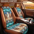 thumbnail image 3 of COEQINE Quilted Car Seat Cover for Two Front Seats, Durable Bucket Seat Protector Soft Dog Seat Cover, Set of 2, Universal Fit for Most Vehicles, Aztec Running Horse Teal, 3 of 7
