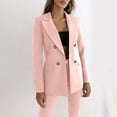 thumbnail image 2 of Gyexs 2025 Blazers for Women Business Casual Long Sleeve Lapel Open Front Suit Jacket Work Blazer with Pockets, Pink, Size L, 2 of 6