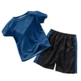 thumbnail image 2 of mgoYE Girls Boys Quick Dry Athletic Short-Sleeve T- Shirt and Active Mesh Shorts Set(Navy,12-13 Years), 2 of 4