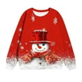 thumbnail image 6 of Lorytime Christmas Kids Sweatshirt Boys Unisex Snowman Shirt Crew Neck Long Sleeve Pullover Drop Shoulder Cute Tops Red, 6 of 7
