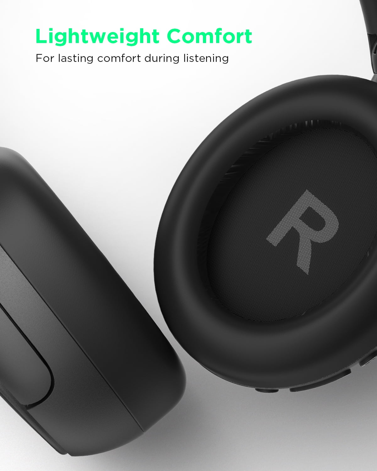 TALIX H30 Adaptive ANC Wireless Headphones Over Ear,Active Noise Cancellation with Multiple Modes,Black