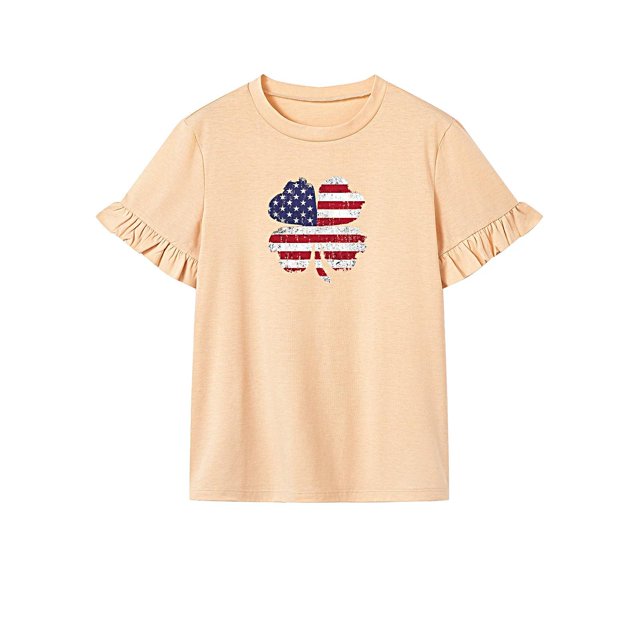 Camiseta para mujer, camiseta básica de recuerdo de moda transpirable de verano para caminar por la calle M
