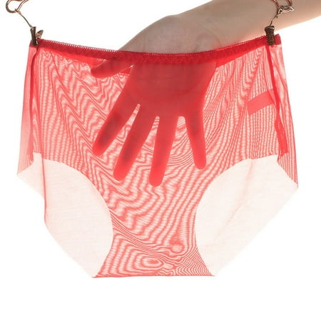 Riforla Womens Underwear Women s Full Transparent Sexy Crotch Low Waist Underwear Seamless Mesh Large Underwear Ladies Panties RD1 XL