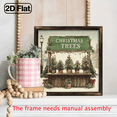 thumbnail image 6 of 1pc Vintage Rustic Christmas Trees Framed Wall Sign - 8x8 Inch Wood Plaque with Snowy Tree Ornament Design, Wood Frame for Farmhouse, Mantel, Tabletop or Holiday Decor - Easy-Hang Xmas Decoration, 6 of 9