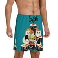 thumbnail image 3 of Rocae I Love Sushi for Men's Soft Sleep Pajama Shorts, Waistband and Pockets, 3 of 9