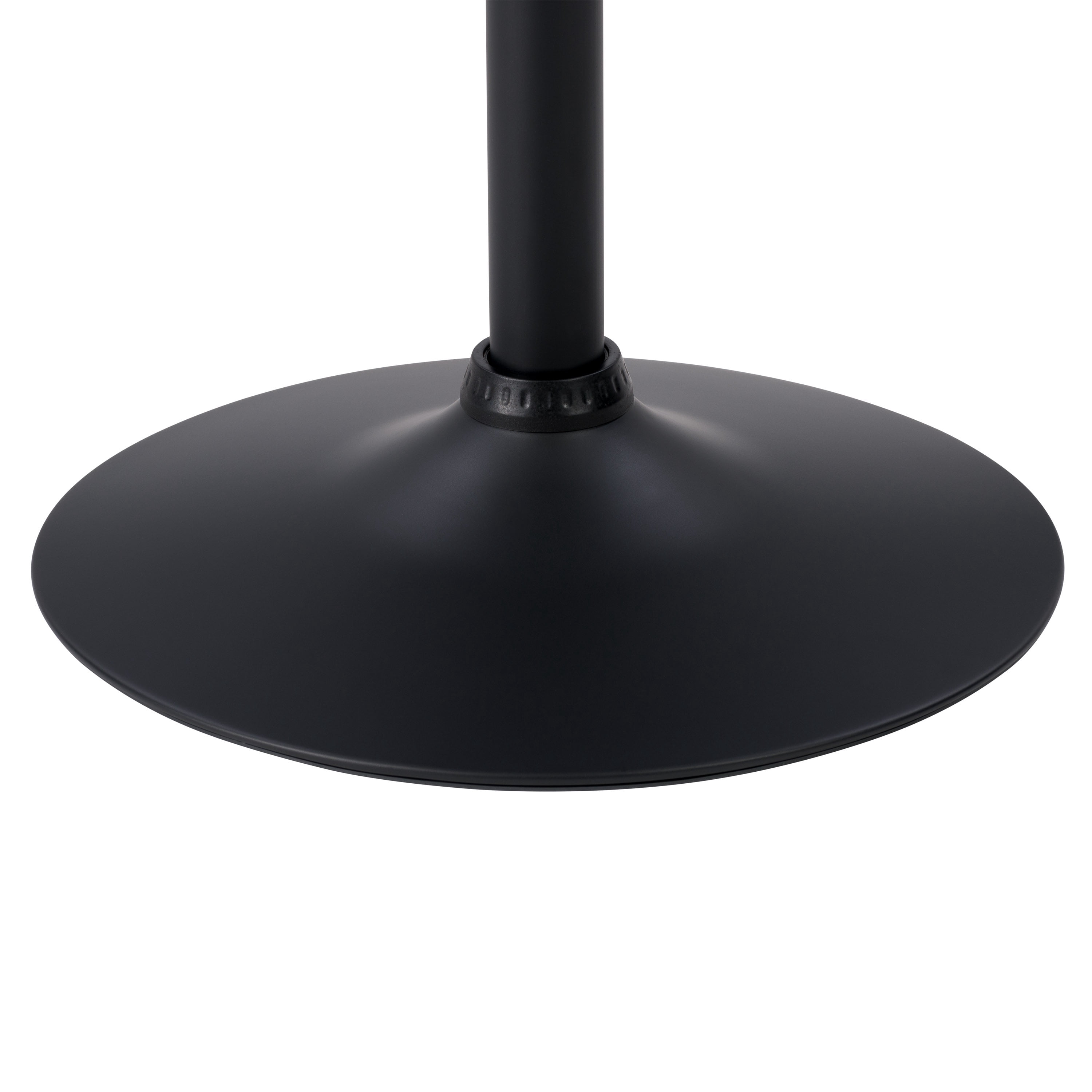 CorLiving Maya Square Engineered Wood Top Adjustable Height Swivel Bar Table with Metal Pedestal Base, Chrome/Black