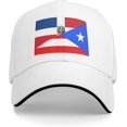 thumbnail image 1 of Puerto Rico Dominican Republic Flag Baseball Cap for Men Women, 1 of 8