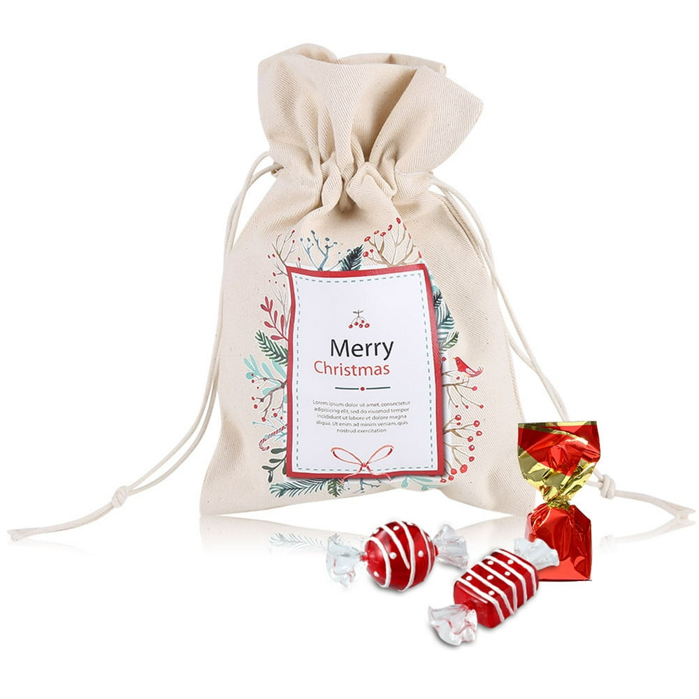 Mgaxyff Christmas Gift Bag Canvas Xmas Holidays Ornaments Household