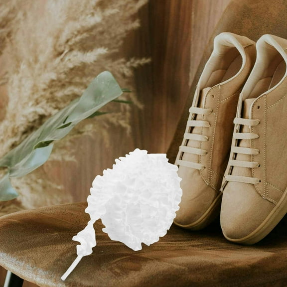 WHAMVOX 2 Pairs Ruffle Shoelaces Decorative Shoe Laces Wide Elastic Shoelaces Replacement Shoestrings Decorations For Women Sneakers Boots Casual Shoes