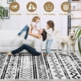 thumbnail image 5 of YOUPINS 8'x10' Area Rugs,Washable Living Room,Low Pile Soft Modern Decor Rugs for Dining Room Bedroom,Non Slip Carpet,Black, 5 of 7