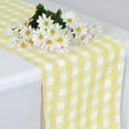 thumbnail image 7 of Efavormart Wholesale Gingham Checkered Polyester Dinner Table Top Wedding Catering Party Runner - WHITE / YELLOW - 14x108", 7 of 7