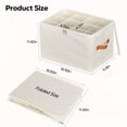 thumbnail image 6 of Riousery 2 Pack Foldable Shoe Organizer for Closet, Shoe Storage Bins with Clear Zipper Cover and Handles, Holds up to 24 Pairs, Beige, 6 of 6