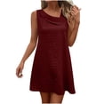 thumbnail image 2 of Elvqul Womens Mini Dresses Flowy Summer Dresses Surplice Plain Pullover Sleeveless Dress for Women Tunic, Sizes S-2X, 2 of 6
