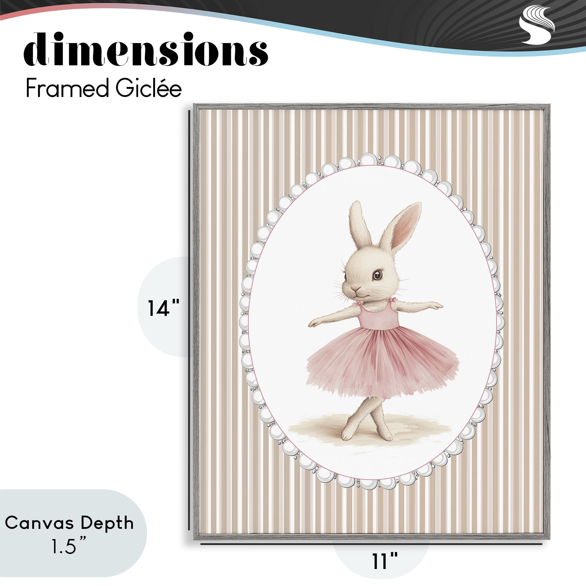 Stupell Industries Woodland Dancer Bunny Gray Framed Giclee Art, design by Christine Simpson Art