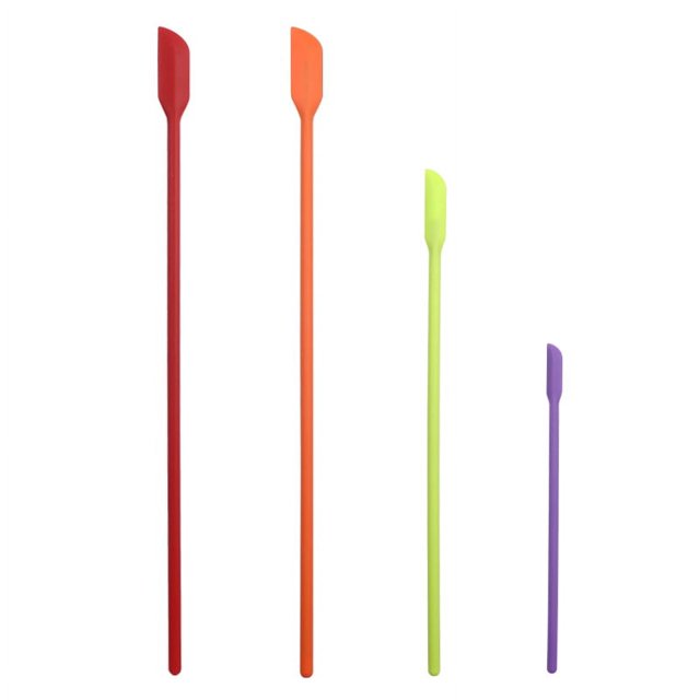 2018 New Arrival 4-Piece Mini Silicone Scrapers Set: Extended Design for Jar/Bottle Reaching, Multi-Functional for Kitchen Sauces, Makeup, DIY Crafts – Compact, Durable & Safe, Colorful Creative Tools
