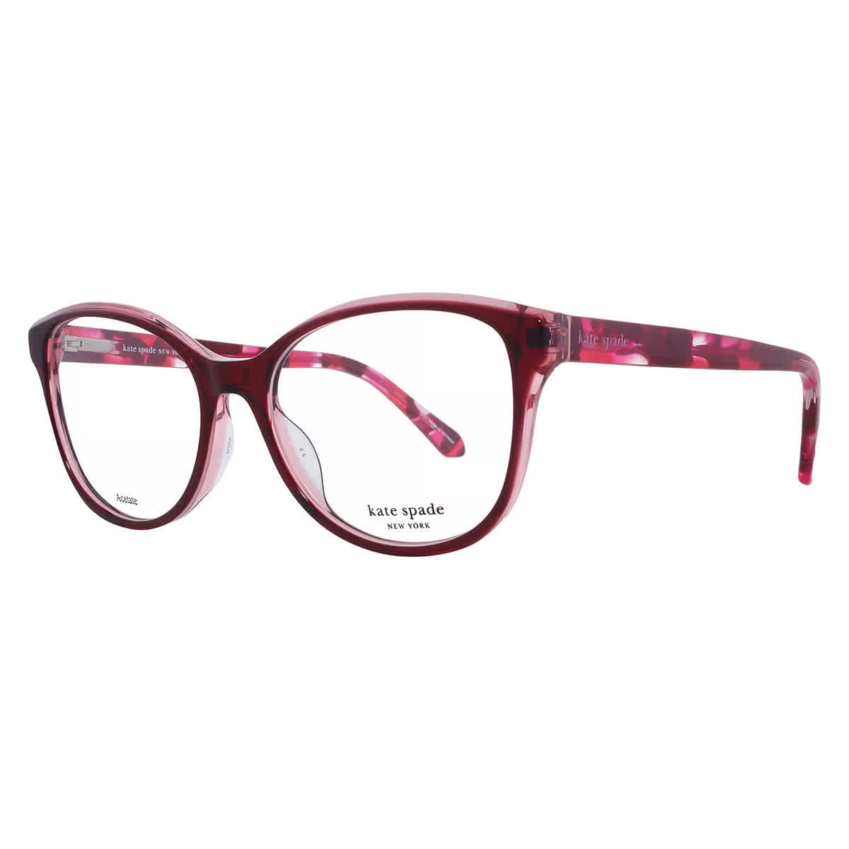 Kate Spade ROSALIND/G 0C9A00 52mm Square Eyeglass Frames Women's Transparent Red On Pink