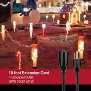 Hyper Tough 10 ft 16AWG 3-Prong Black Outdoor Single-Outlet Extension Cord, 13 Amps
