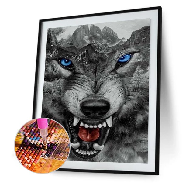 Cuadros Decorativos Kit de póster de lobo de nieve 5D con pintura de diamante de taladro redondo completo hecho a mano (yh113) Sywqhk Nuevos Originales