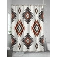 thumbnail image 5 of Shower Curtain Red Brown Boho Aztec Bathroom Curtains with Hooks, Waterproof Fabric Southwest Tribal Style Bath Shower Curtains Set for Bathroom Bathtubs Decor 72x72 Inch, 5 of 8