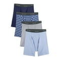 thumbnail image 2 of Fruit of the Loom Men's Print and Solid Boxer Briefs, Extended Sizes, 4 Pack, 2 of 4