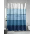thumbnail image 5 of Shower Curtain Waterproof for Bathroom 72x84 Inch, Blue Wood Grain Bath Curtain for Bath Stalls and Tub Rustic Ombre Wooden Stripes Decorative Shower Curtains with Hooks, 5 of 8