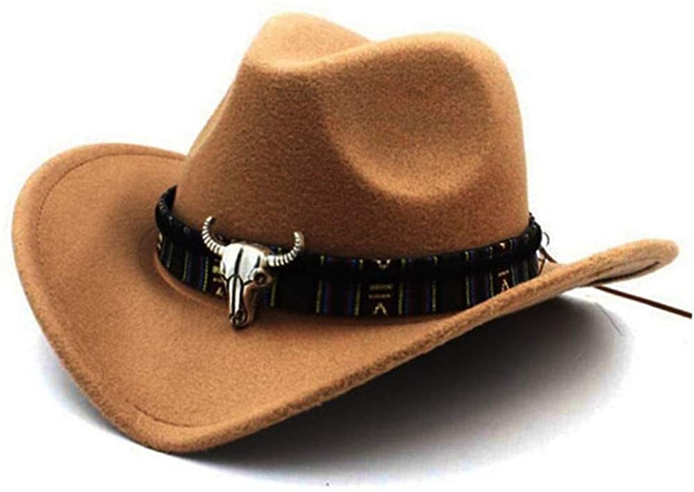 Men Women Wool Felt Western Cowboy Hat 