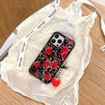 thumbnail image 4 of Retro Leopard Strawberry Phone Case with Chain for iPhone 12/12 Pro,Luxury Brown Cheetah Print Cute Y2K Design Trendy Girls Women Protective Cover+Charm(iPhone 12/12pro 6.1"), 4 of 9