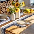 thumbnail image 4 of Modern Brown Blue Round 15 Inch Placemats Set of 2, Boho Contemporary Geometric Striped HeatResistant Non Slip Place Mats for Dining Table, Wipeable Braided Kitchen Table Mats for Housewarming, 4 of 9