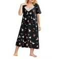 thumbnail image 3 of Loritta Plus Size Nightgowns for Women House Dress Short Sleeve Loungewear Floral Print V-Neck Moomoo Nightgowns Sleepwear XL-5XL, 3 of 6