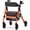 Orange, variant on Walkers for Seniors with Seat, 350LBS Foldable Rollator with Backrest, Aluminium Alloy Lightweight Rolling 4 Wheel Walker for Elderly, 6-Position Height, with Storage Bags