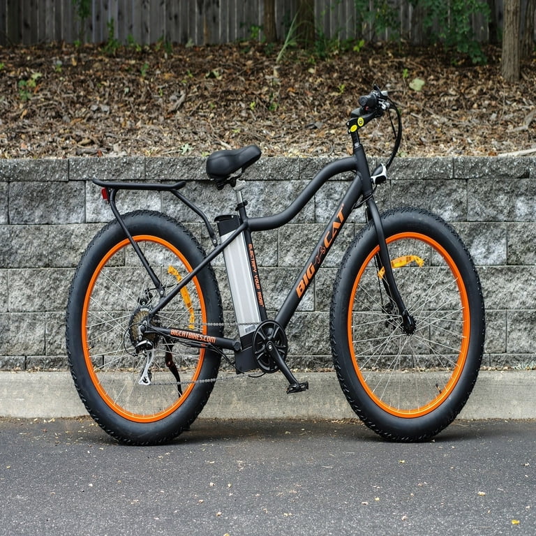 Big Cat Electric Bikes BCFCXBOW Fat Cat XL Mountain Bike Black Orange
