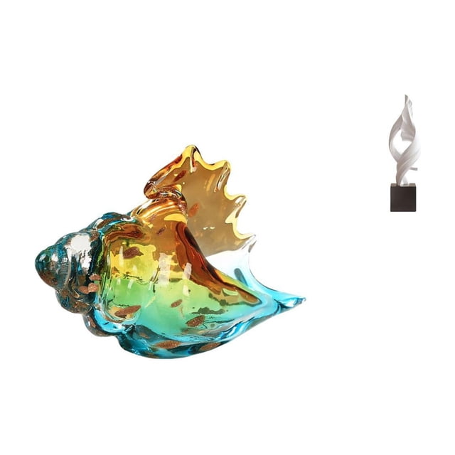 Figura abstracta de caracol de cristal, animal marino, arte de resina, escultura decorativa, adorno para el hogar, la oficina, la entrada, la habitaci