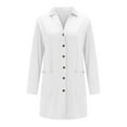 thumbnail image 3 of Domzest White Cardigan for Women 3/4 Sleeve Shrugs for Women Plus Size Lightweight Open Front Shrug Cardigan Solid Color Dressy Casual Soft Spring Cardigans White M, 3 of 6