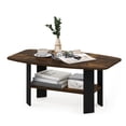 thumbnail image 2 of Furinno SIMPLE Coffee Table, 2-Tier Small Coffee Table wih Open Shelf, Side Table, Tabletop with Soft Edges, for Living Room, Home Office, Amber Oak, 2 of 5