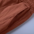 thumbnail image 7 of CQONEPT Women's Short Pants Elastic Waist Casual Loose Fit Half Shorts Pant Straight Leg Summer Pants with Pockets Brown S, 7 of 7