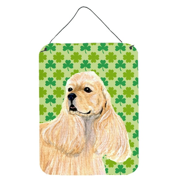 Cocker Spaniel St. Patrick's Day Shamrock Portrait Wall or Door Hanging Prints