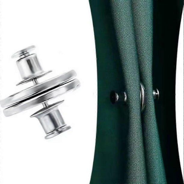 1/2Pairs Curtain Magnetic Button Nail Free Detachable Window Curtain Close Magnet Buckle Adjustment Curtain Clip Room Accessories
